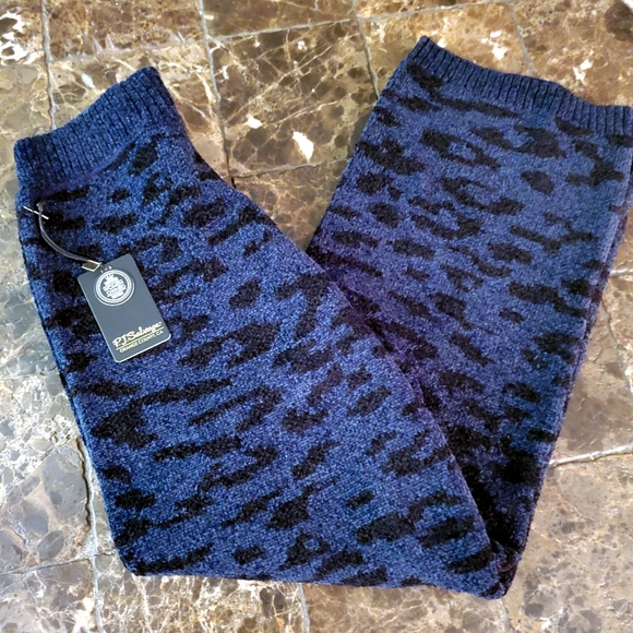 Pj Salvage royal Socialite blue black heavy chenille long pant loungewear M NWT - Picture 2 of 4